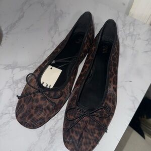 Zara Brown Leopard Print Flats
